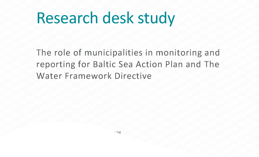 The role of municipalities in monitoring and reporting for Baltic Sea Action Plan...
