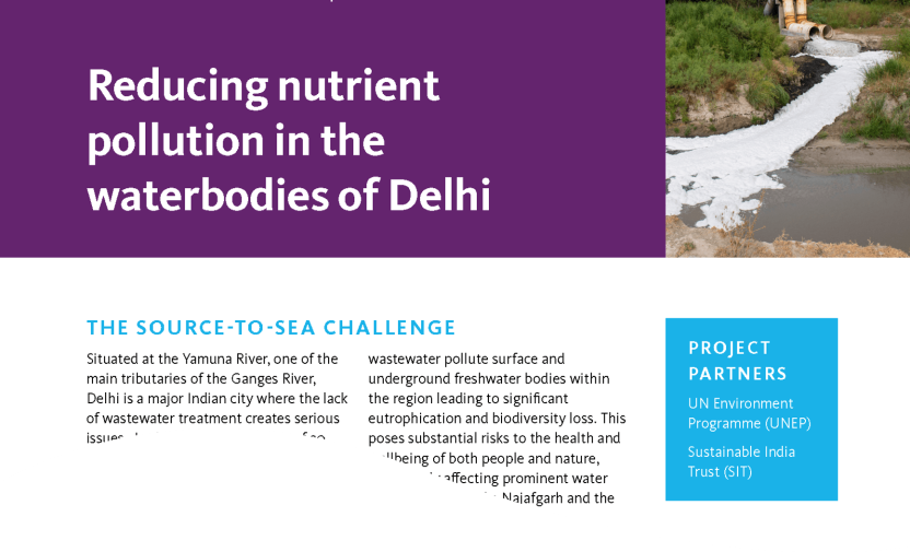 Case Study – Reducing nutrient pollution in the waterbodies of Delhi